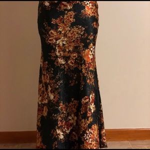 Satin mermaid skirt maxi long silk